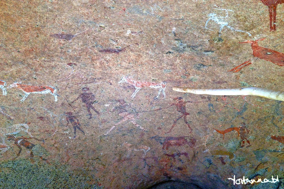 White lady rock painting namibia